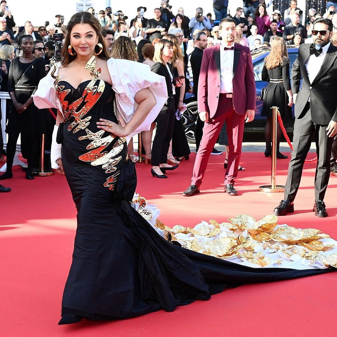 Cannes 2024 : Ashwariya Rai Bachchan made her 21st appearance at Cannes in black and gold butterfly dress gets mixed reviews on internet